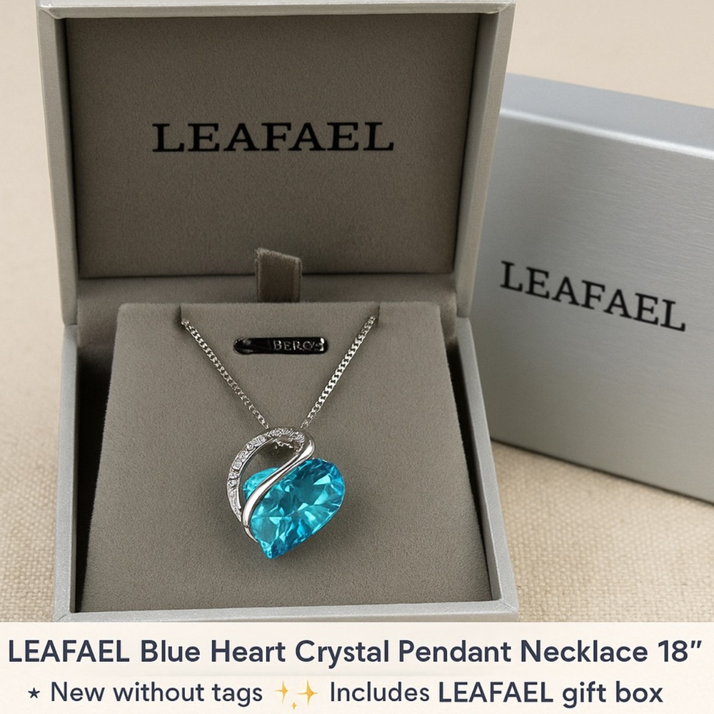 Blue Heart  Swarovski Crystal Pendant Necklace